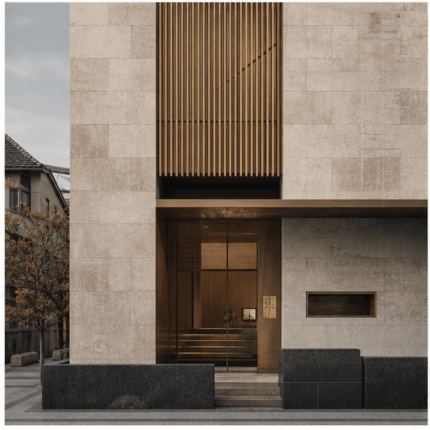 East Asian facade material detail